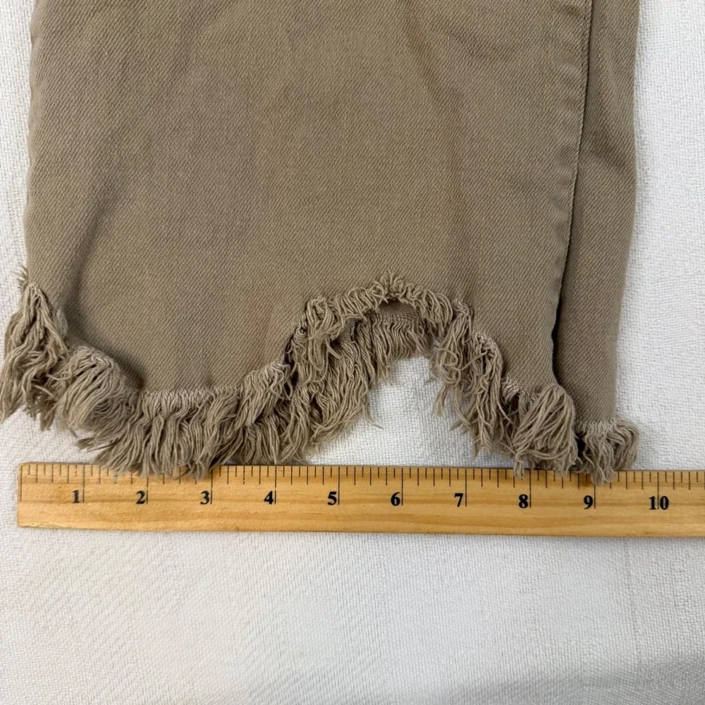 C. Est. 1946 Denim Tan Frayed Hem Wide Leg Flare Jeans Hi-Rise Plus Size 18W